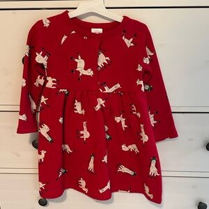 Hanna Andersson Red Llama Print Dress 3T